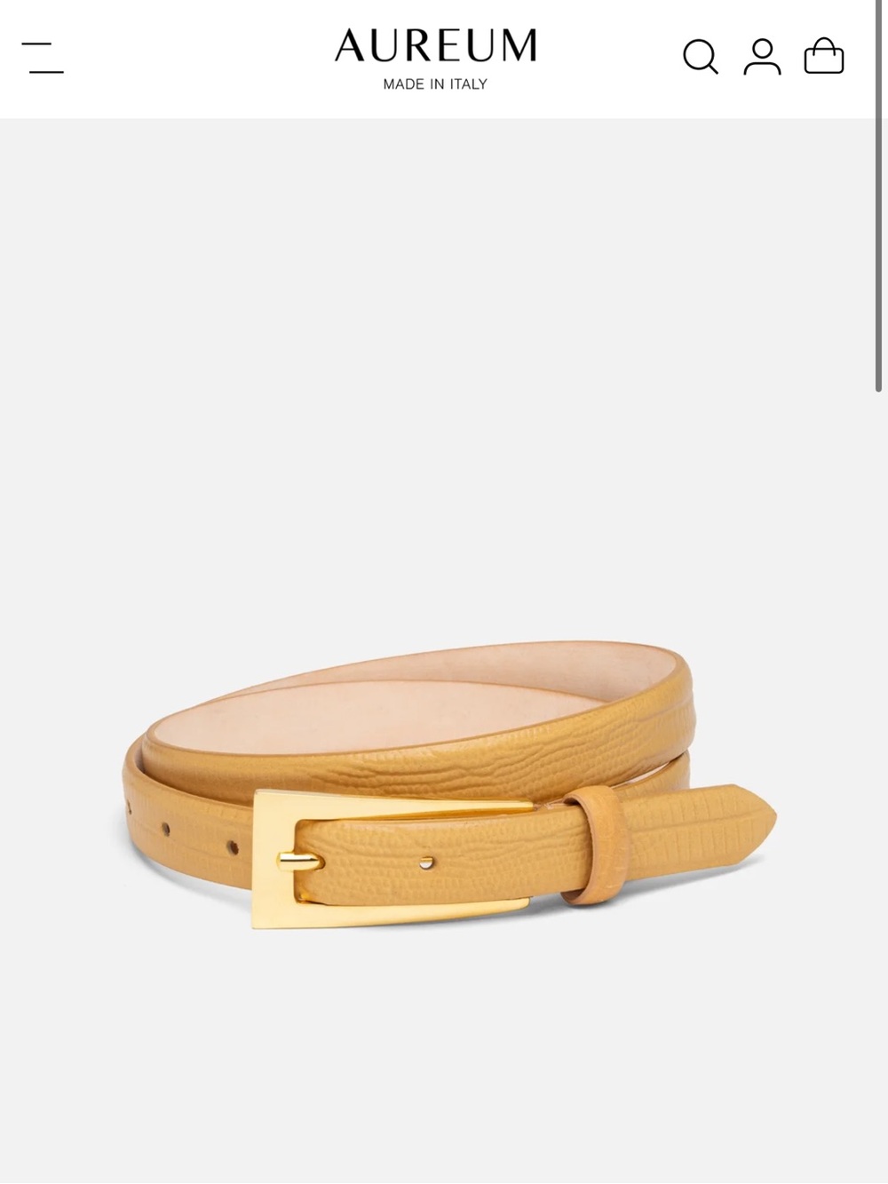 New AUREUM Mini No. 10 Belt in Sand Lizard/Gold